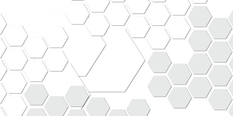 Abstract technology white and grey geometric hexagon on transparent concept design honeycomb shape vector. 