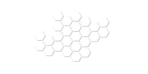 Fototapeta premium Abstract technology white geometric hexagon on transparent concept design honeycomb shape vector. 