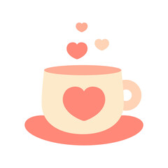 Heart cup hand drawn illustartion