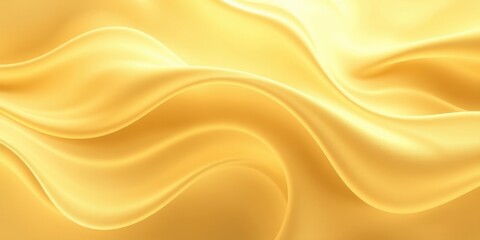 Fototapeta premium Abstract Yellow Fabric Draped in Elegant Waves with Smooth and Luxurious Texture