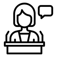 public speaking Line Icon