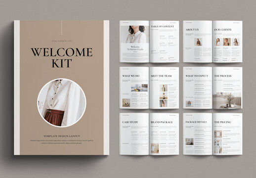 Welcome Kit Template Design Magazine Layout