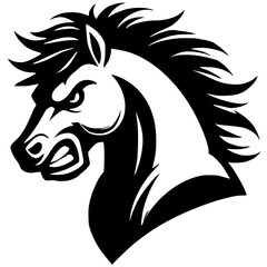 Angry horse silhouette