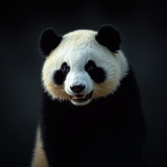 Obraz premium A strong moody style photograph depicting a funny panda with low contrast
