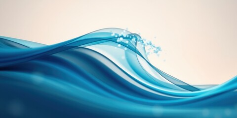 Fototapeta premium Abstract Blue Wave Background With Soft Light Glowing