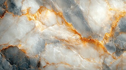 Golden Veins in Gray Marble Texture