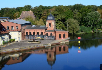 Power Plant at the River Saale in the Town Bernburg, Saxony - Anhalt