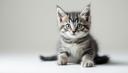 Adorable Tabby Kitten: A Sweet and Gentle Portrait