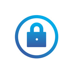 Security icon design with circle style blue gradient color