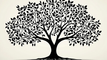 Majestic tree illustration symbolizing nature's elegance and growth. Discover the beauty and intricacy of a flourishing, leafy masterpiece.