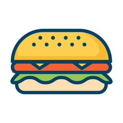 Life and diet food and colored icon pack