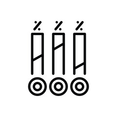 Black line icon for poll