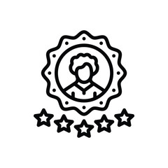 Black line icon for experience