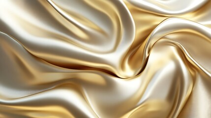 Fototapeta premium Luxurious golden silk fabric folds. Background abstract, for fashion design