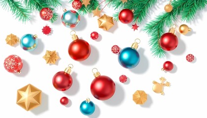 Flat Lay of Christmas Ornaments