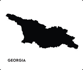 Obraz premium Georgia icon vector design, Georgia Logo design, Georgia's unique charm and natural wonders, Use it in your marketing materials, travel guides, digital projects, Georgia map logo vector, Black vector