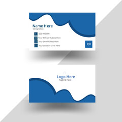 This is a corporate business card modern and simple creative and clean business card design .Stylish white and blue business card design. Business card design with mock up.