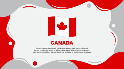 Canada Flag Abstract Background Flat Design Template. Canada Independence Day Banner Wallpaper Vector Illustration. Canada Background