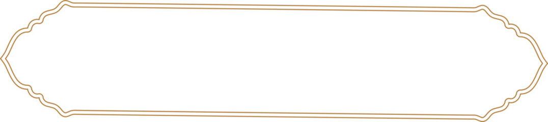 Islamic border frame outline vector. Vintage frame decoration.