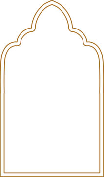 recommend clip art: Islamic border frame outline vector. Vintage frame decoration.