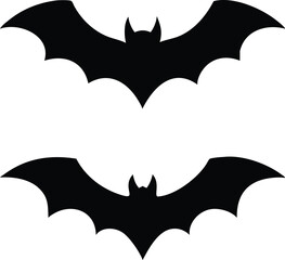 Two bat silhouette vector on a white background