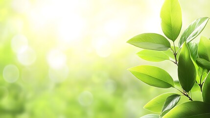 Obraz premium Vibrant Green Leaves in Sunny Natural Setting