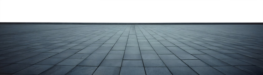 Fototapeta premium grey tiles floor isolated on cutout