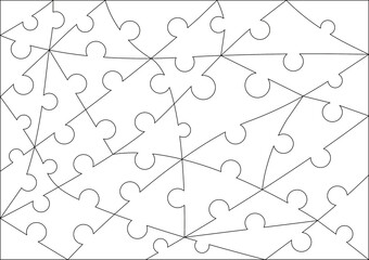 A puzzle of 37 pieces. Triangular and quadrilateral puzzles. A3, A4, A5...