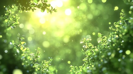 Fototapeta premium Lush Green Foliage Bathed in Sunlight