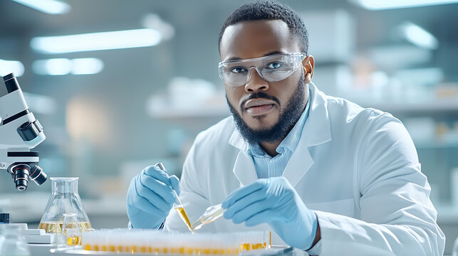 Laboratory technician organizing samples on lab tray research facility scientific image modern environment focused viewpoint lab techniques
