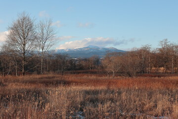 北海道白老町　1月の夕景