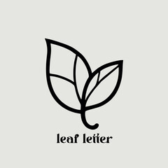 Graphical black leaves twig illustration.