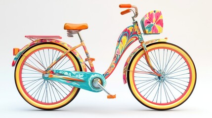 Fototapeta premium Colorful decorated bicycle.