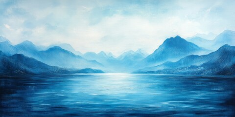Seascape featuring a stunning view of the blue sea contrasted by high bald mountains in the background. This seascape captures the serene beauty of nature in a horizontal frame.