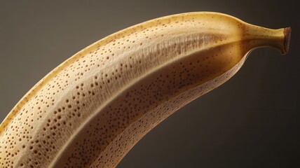 Decay of a banana with brown spots close-up photography studio setting high fidelity detail focus on texture