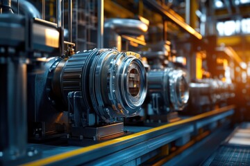 Fototapeta premium Factory motor machine equipment.Industrial business and technologies.