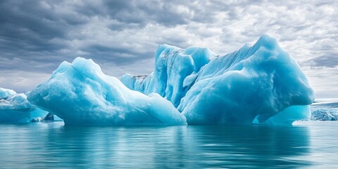 The stunning blue icebergs create a breathtaking scene in the pristine fjord, showcasing the natural beauty and majestic colors of icebergs in their serene environment.
