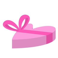 Valentine Gift Box with Ribbon Illustration