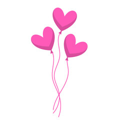 Heart Shaped Pink Balloons Illustration