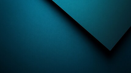 A minimalist abstract design featuring overlapping dark teal layers.