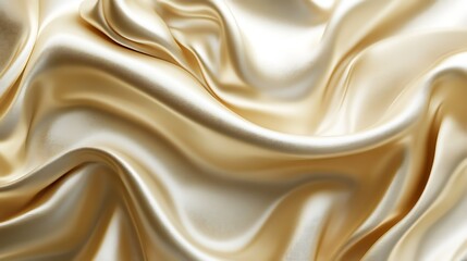 Obraz premium Luxurious champagne silk fabric waves, soft folds, elegant texture background