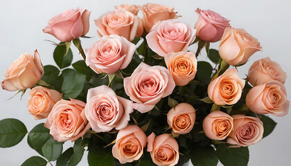 Festive bouquet of rose on isolated background