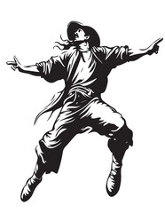 drawing_of_a pirates_one_color_logo_black and white 