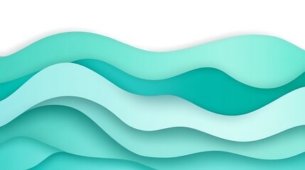 Abstract Teal Wave Layers Design Background