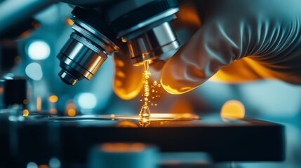 Microscopic Examination of a Sample in a Laboratory Setting