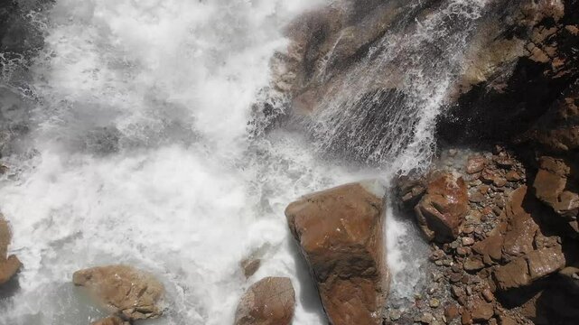 Caucasus, North Ossetia. Digoria gorge. Gebi waterfall.