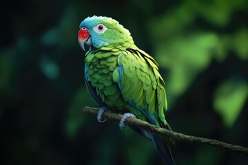 Fototapeta premium Colorful native parrot from Philippines perched in jungle.