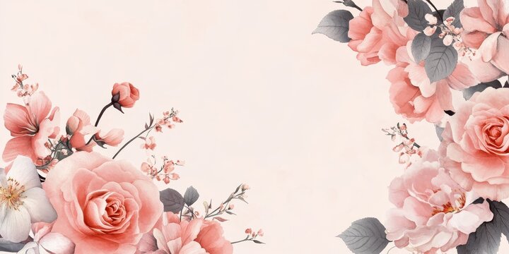 A birthday card featuring a blank space for your message, adorned with a beautiful floral design in pink hues. Perfect for personalizing your birthday wishes!