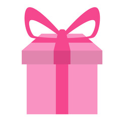 Illustration Valentine Gift Box with Ribbon