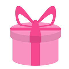 Illustration Valentine Gift Box with Ribbon